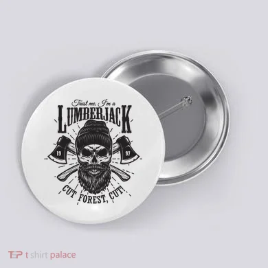 Hipster Lumberjack Button