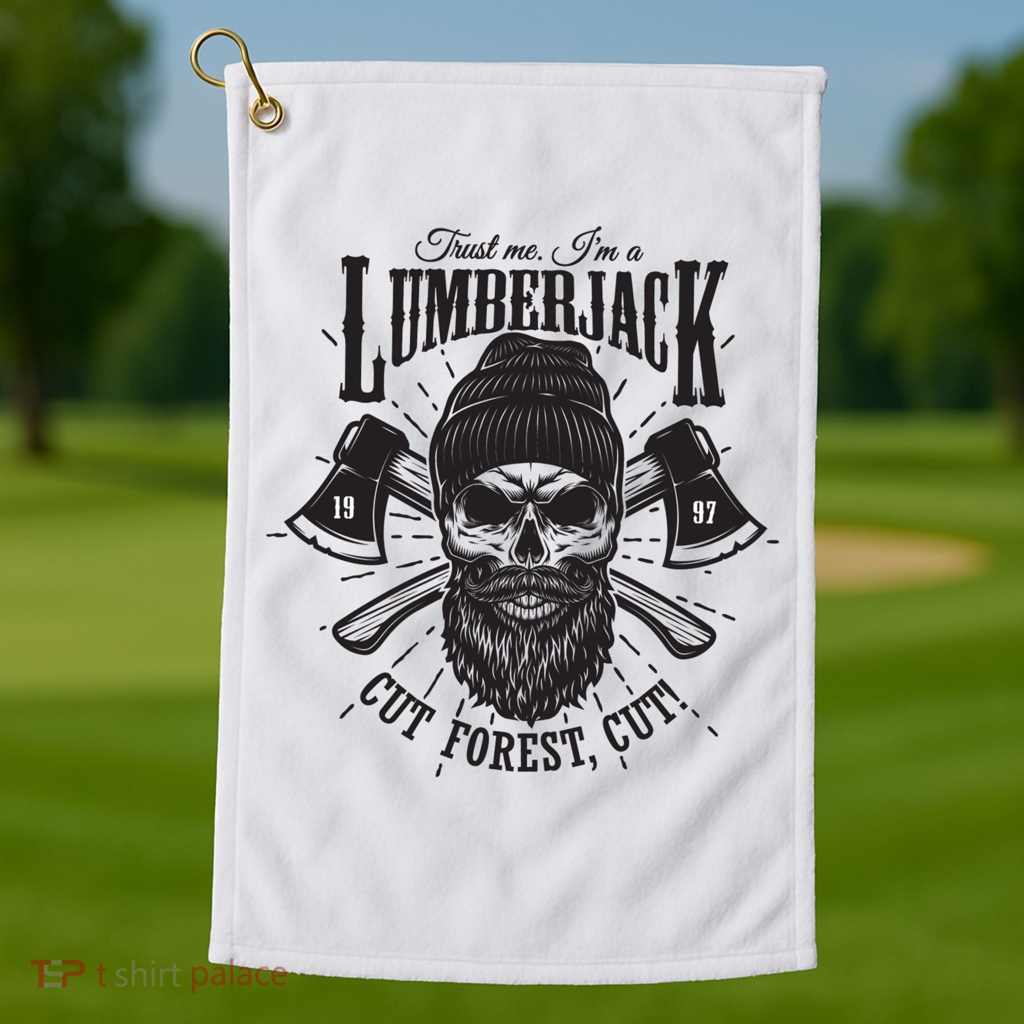 Hipster Lumberjack Golf Towel