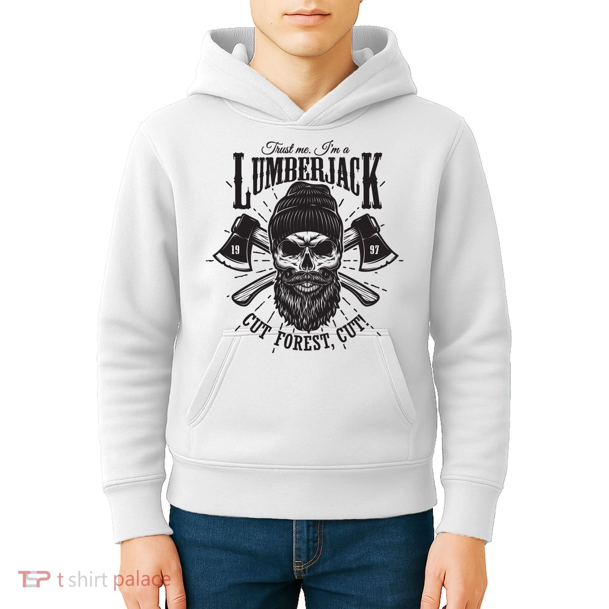 Hipster Lumberjack Kids Hoodie