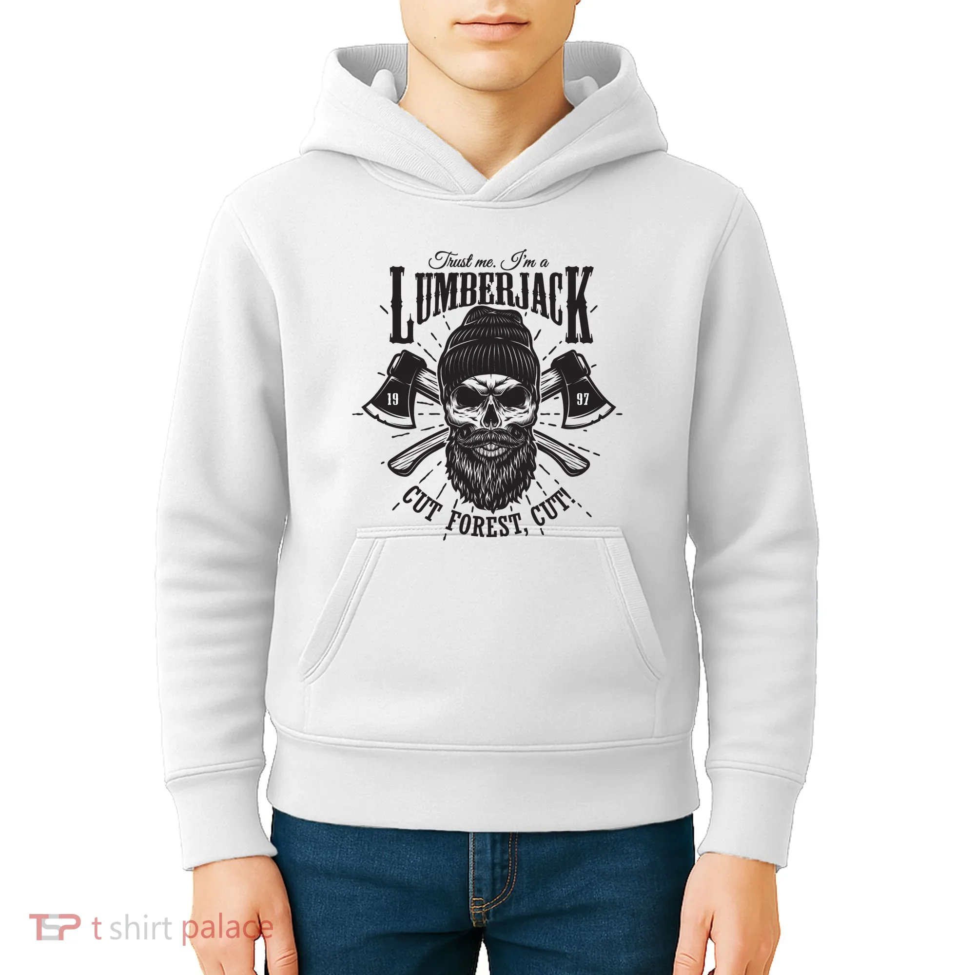 Hipster Lumberjack Kids Hoodie
