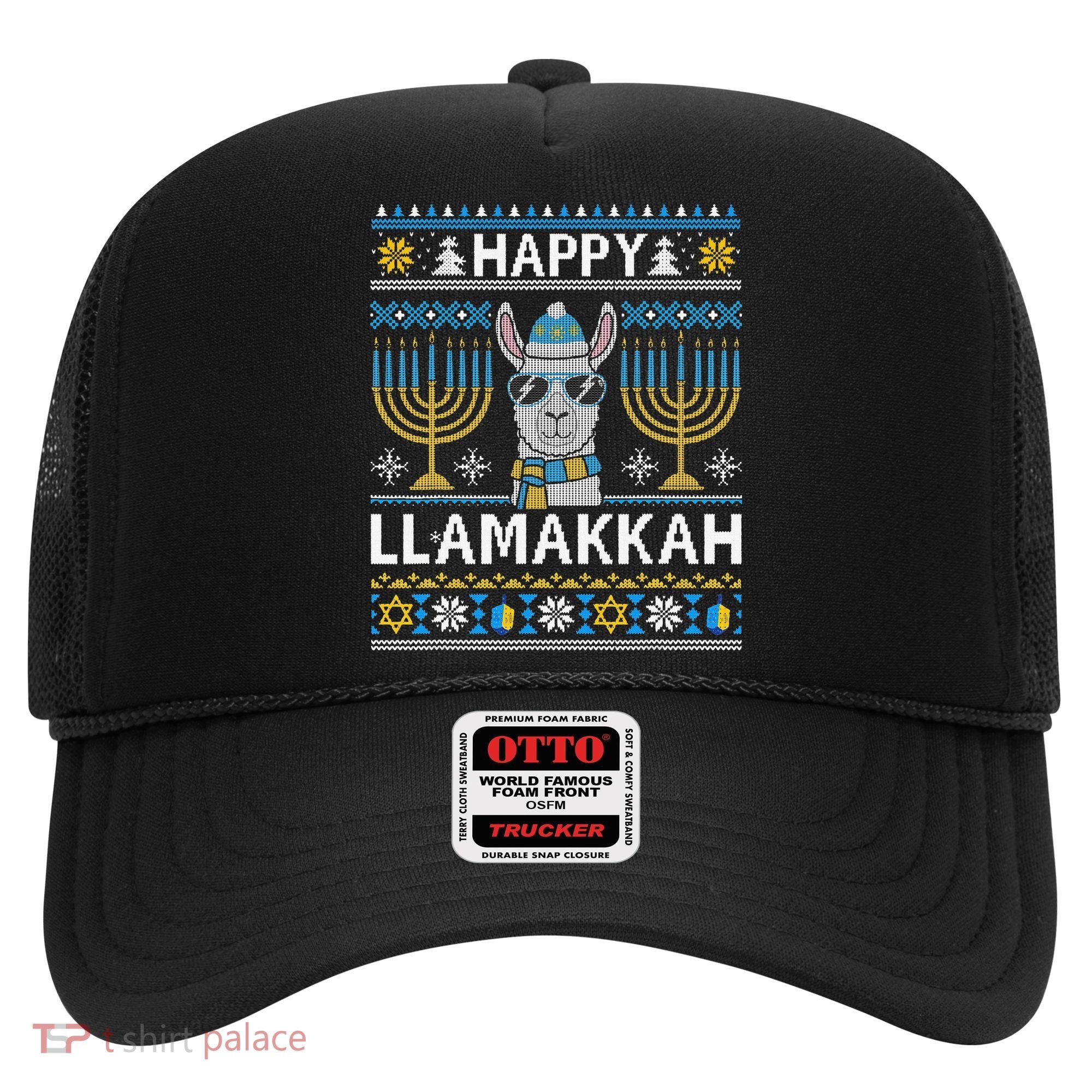 Happy Llamakkah Hanukkah Llama Menorah Chanukah Alpaca Gift Hat