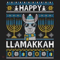 Happy Llamakkah Hanukkah Llama Menorah Chanukah Alpaca Gift Hat thumb 2