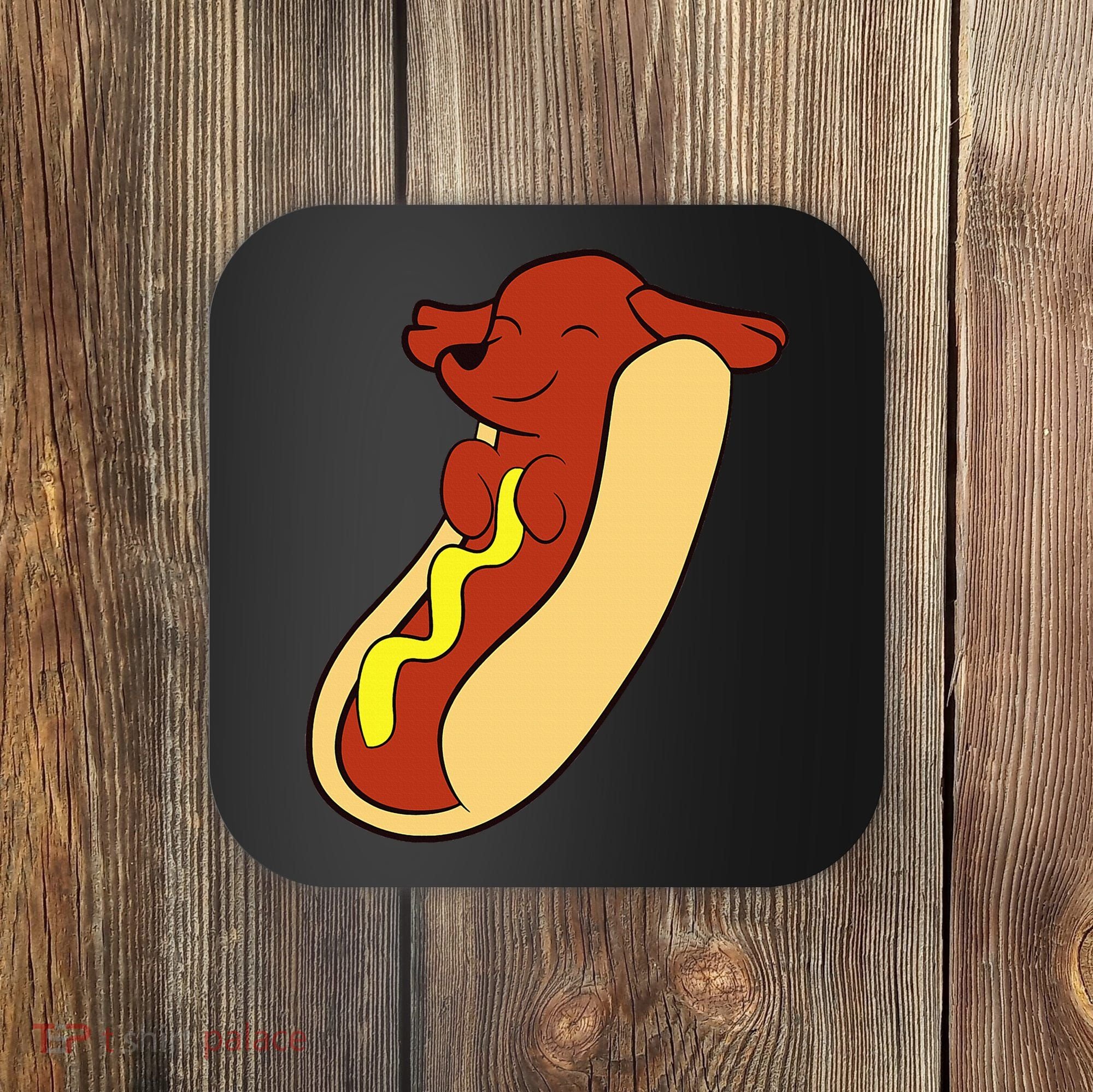 Hotdog Lover Hotdog Dachshund Hot Dog Coaster