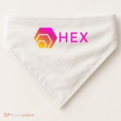 Hex Logo, Hex DeFi, Hex Blockchain, Hex Network, Hex Crypto USA-Made Doggie Bandana