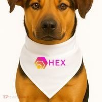 Hex Logo, Hex DeFi, Hex Blockchain, Hex Network, Hex Crypto USA-Made Doggie Bandana thumb 1