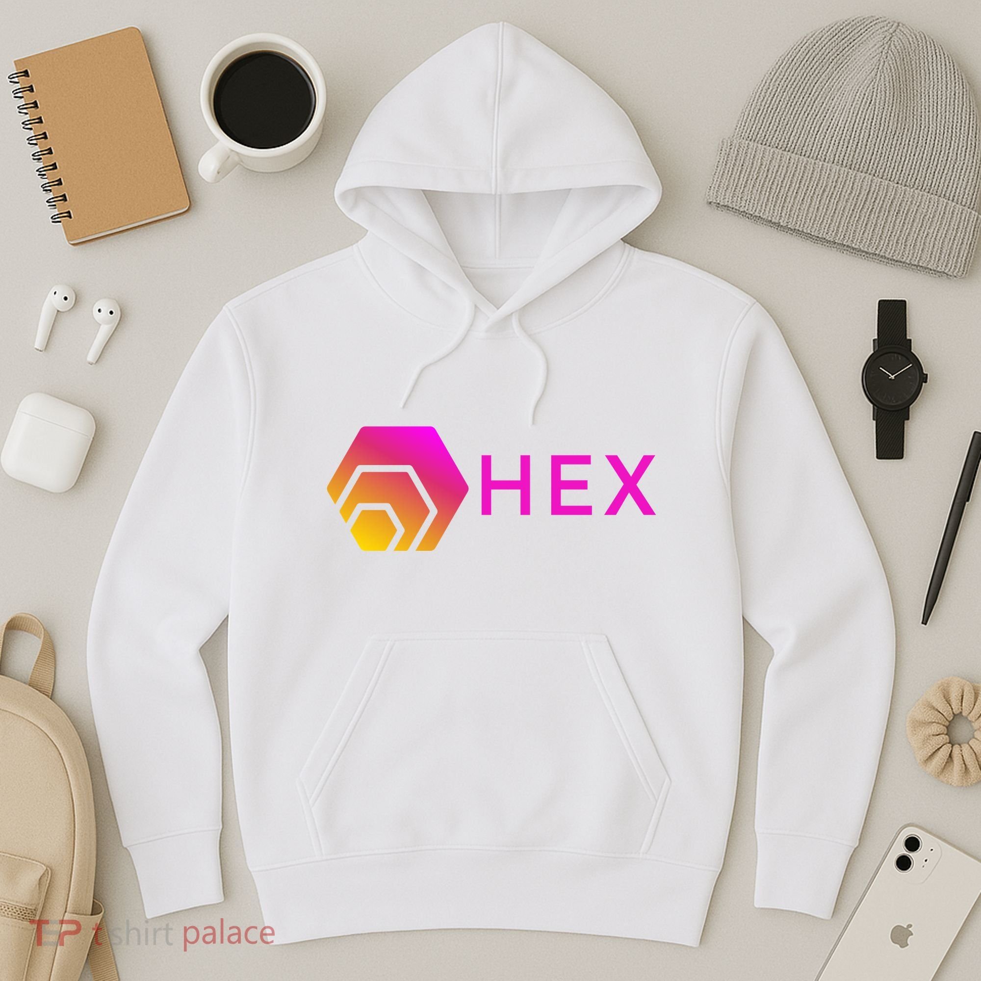 Hex Logo, Hex DeFi, Hex Blockchain, Hex Network, Hex Crypto Hoodie