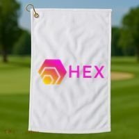 Hex Logo, Hex DeFi, Hex Blockchain, Hex Network, Hex Crypto Golf Towel thumb 1