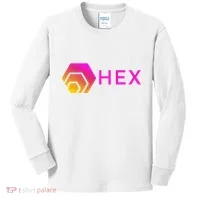 Hex Logo, Hex DeFi, Hex Blockchain, Hex Network, Hex Crypto Kids Long Sleeve Shirt thumb 0