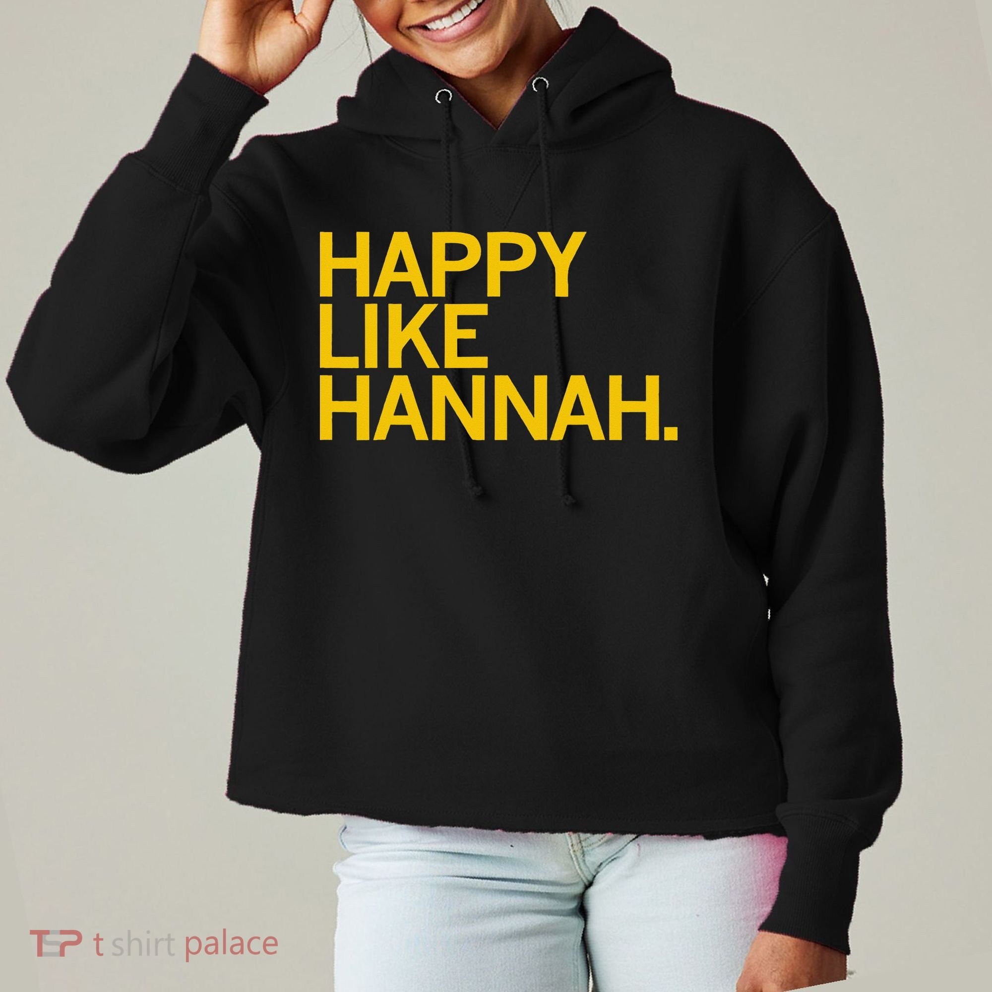 Happy Like Hannah Ladies Heavyweight Boxy Pullover Hoodie