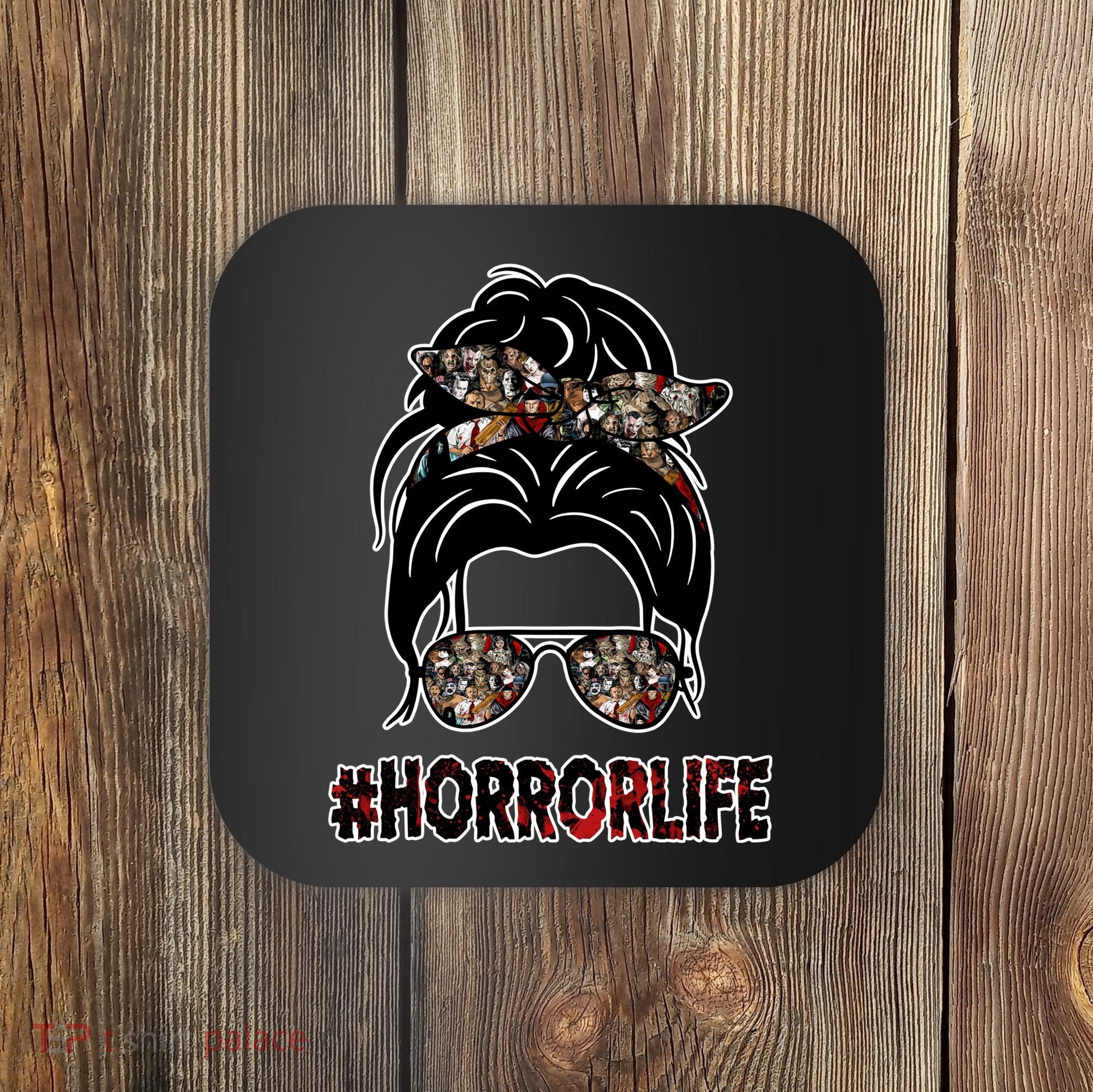 Horror Life Halloween Lover Hair Bun Coaster