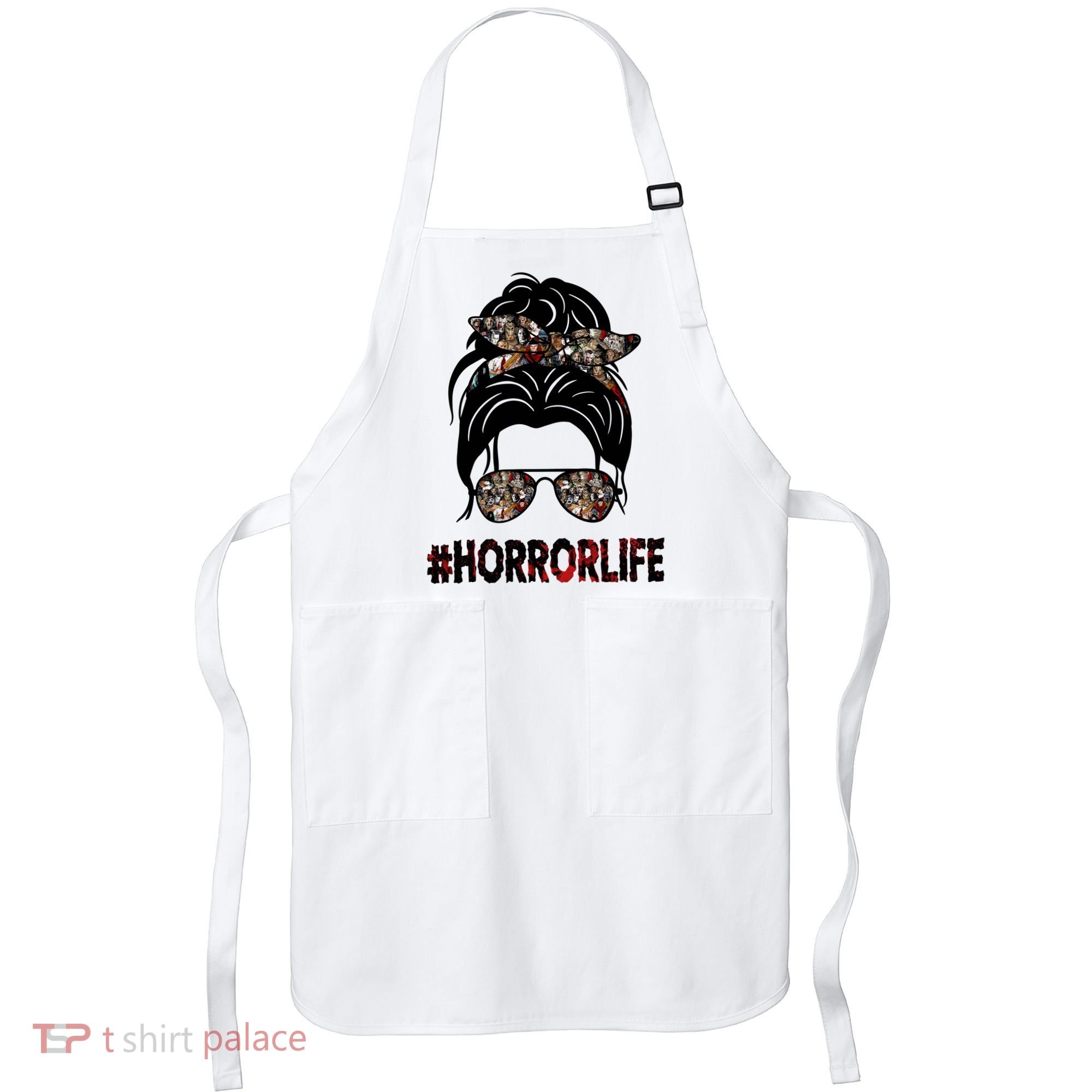 Horror Life Halloween Lover Hair Bun Apron