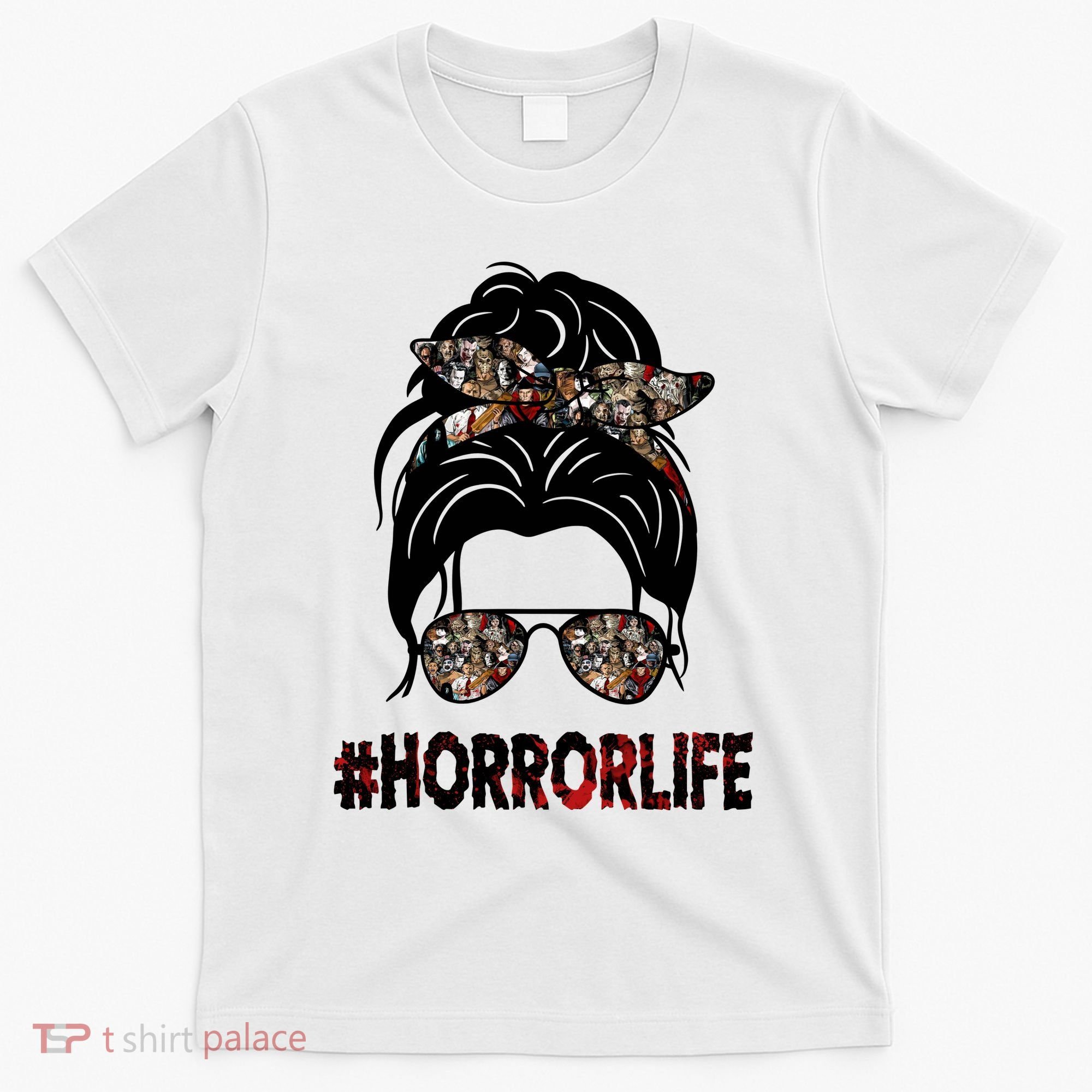 Horror Life Halloween Lover Hair Bun T-Shirt