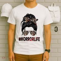 Horror Life Halloween Lover Hair Bun T-Shirt thumb 6