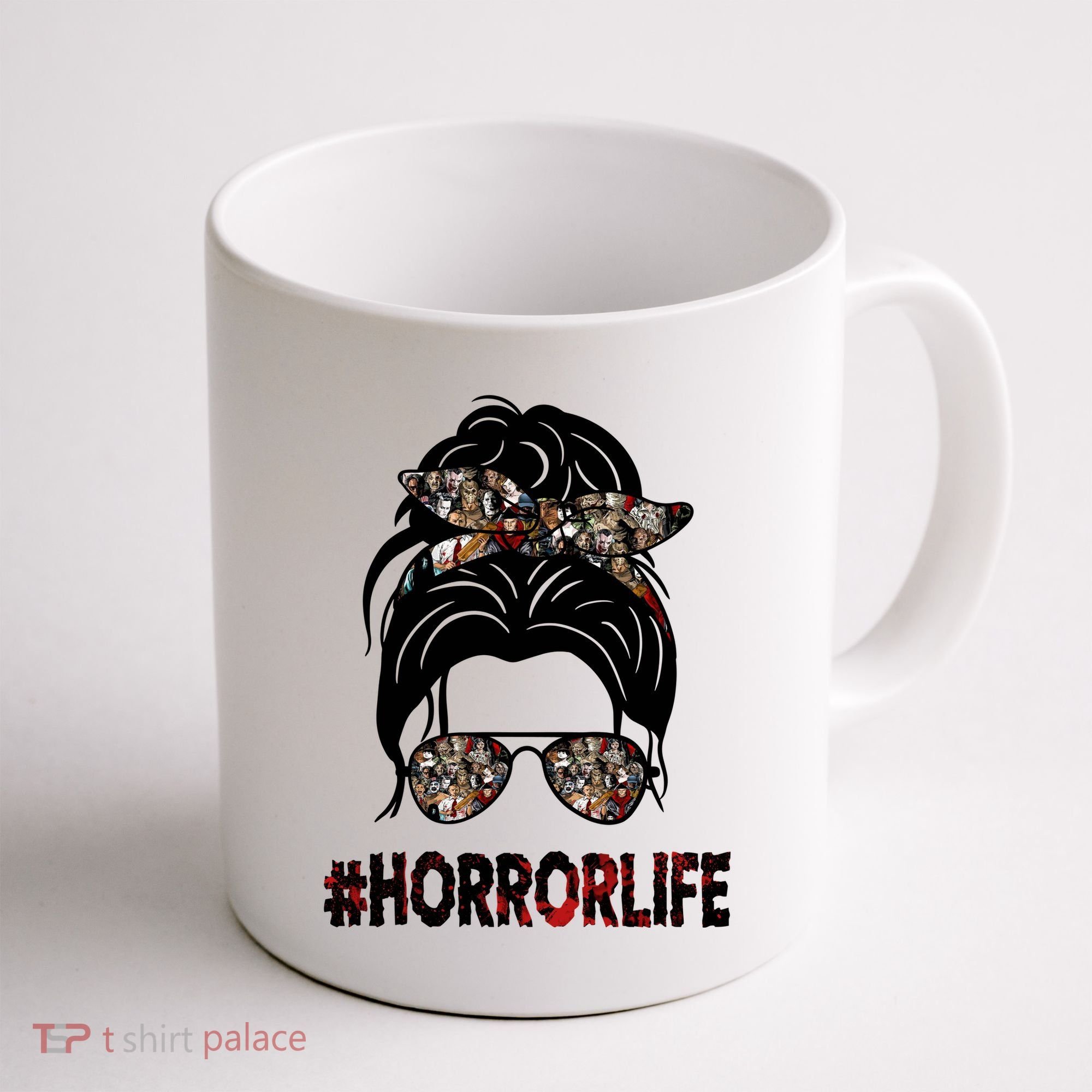 Horror Life Halloween Lover Hair Bun Coffee Mug