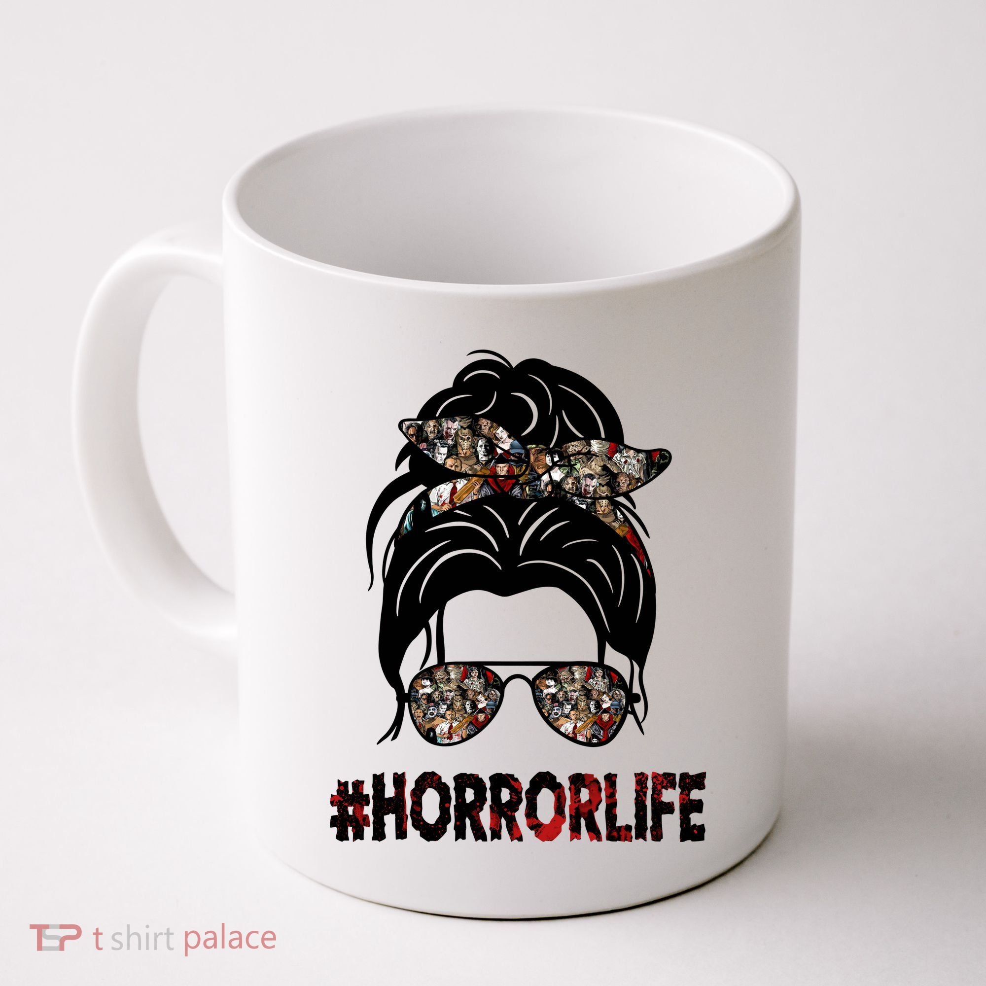 Horror Life Halloween Lover Hair Bun Coffee Mug
