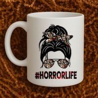 Horror Life Halloween Lover Hair Bun Coffee Mug thumb 2