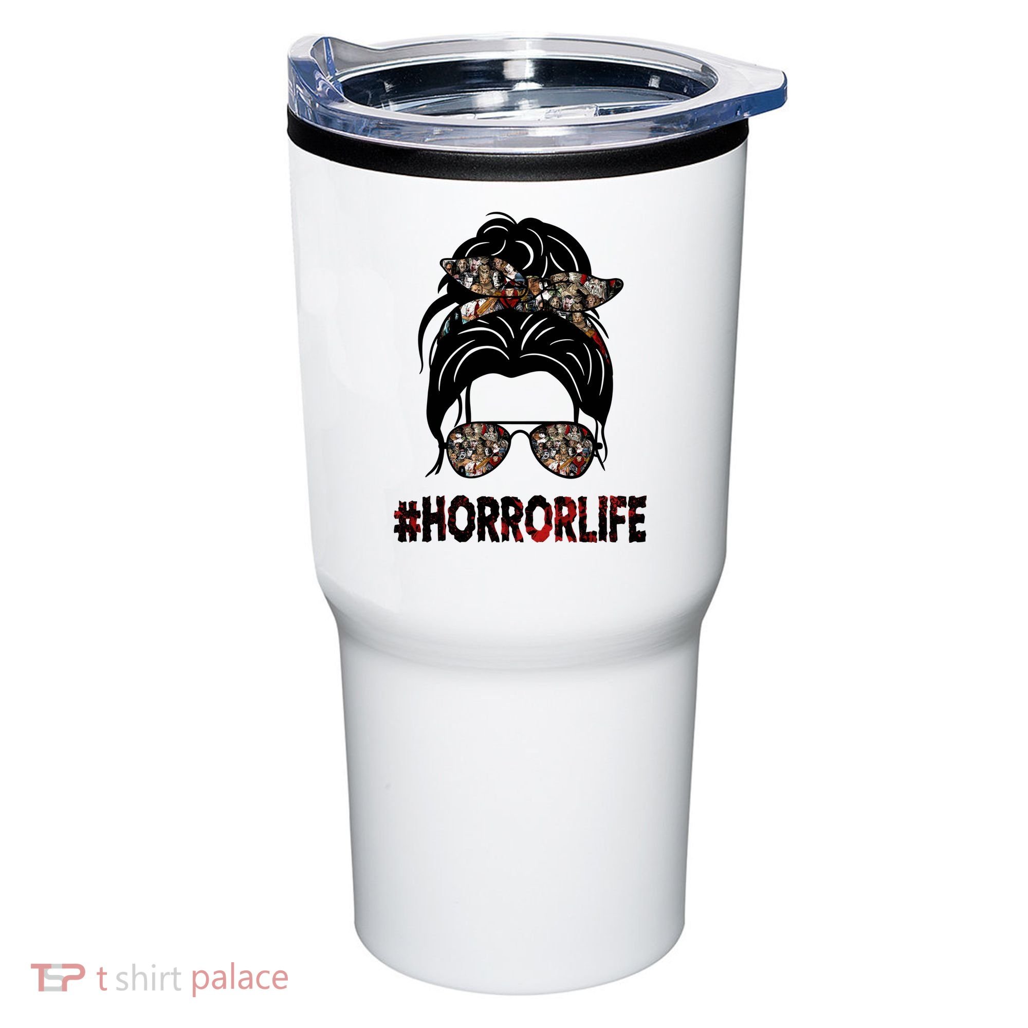 Horror Life Halloween Lover Hair Bun Tumbler