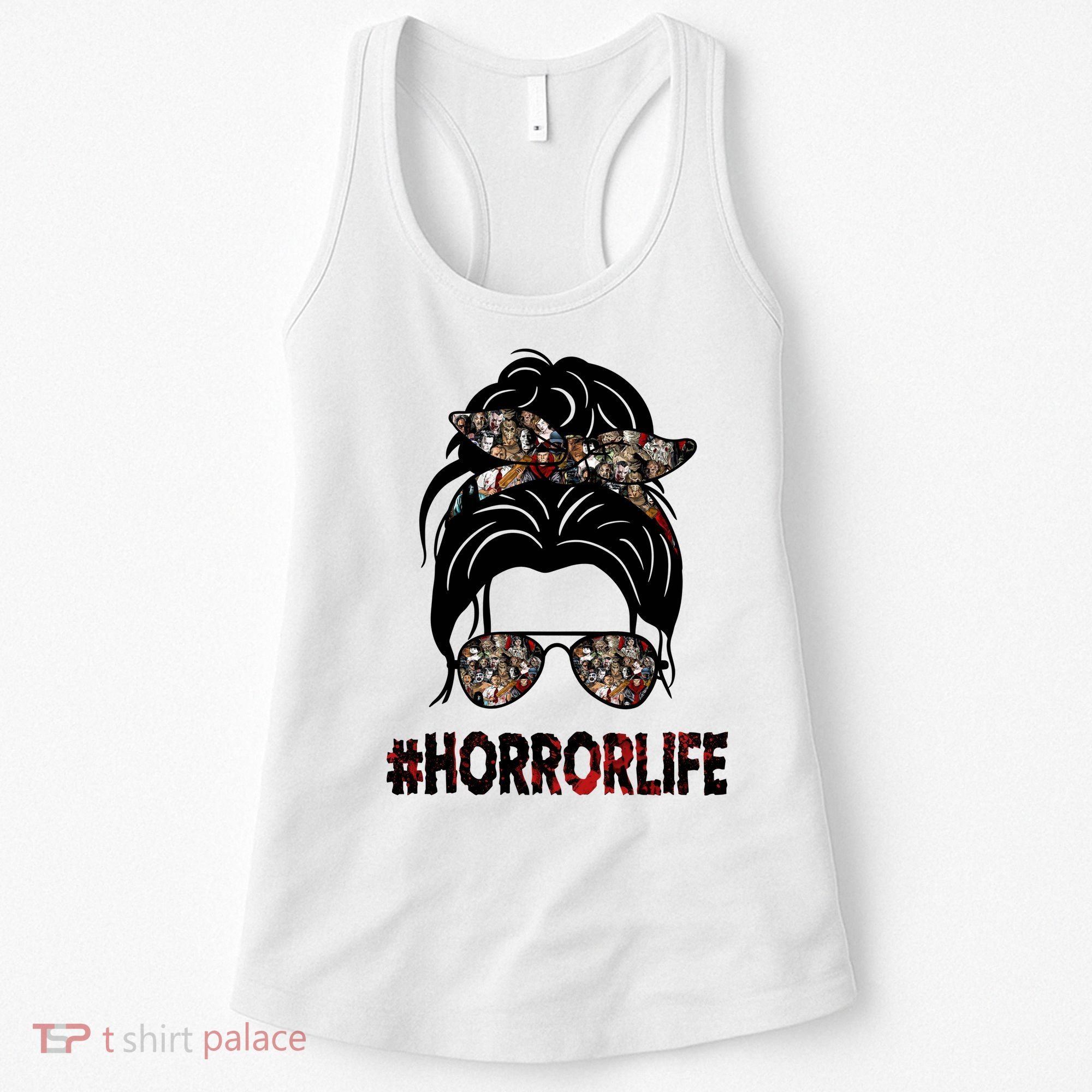 Horror Life Halloween Lover Hair Bun Women's Tank Top