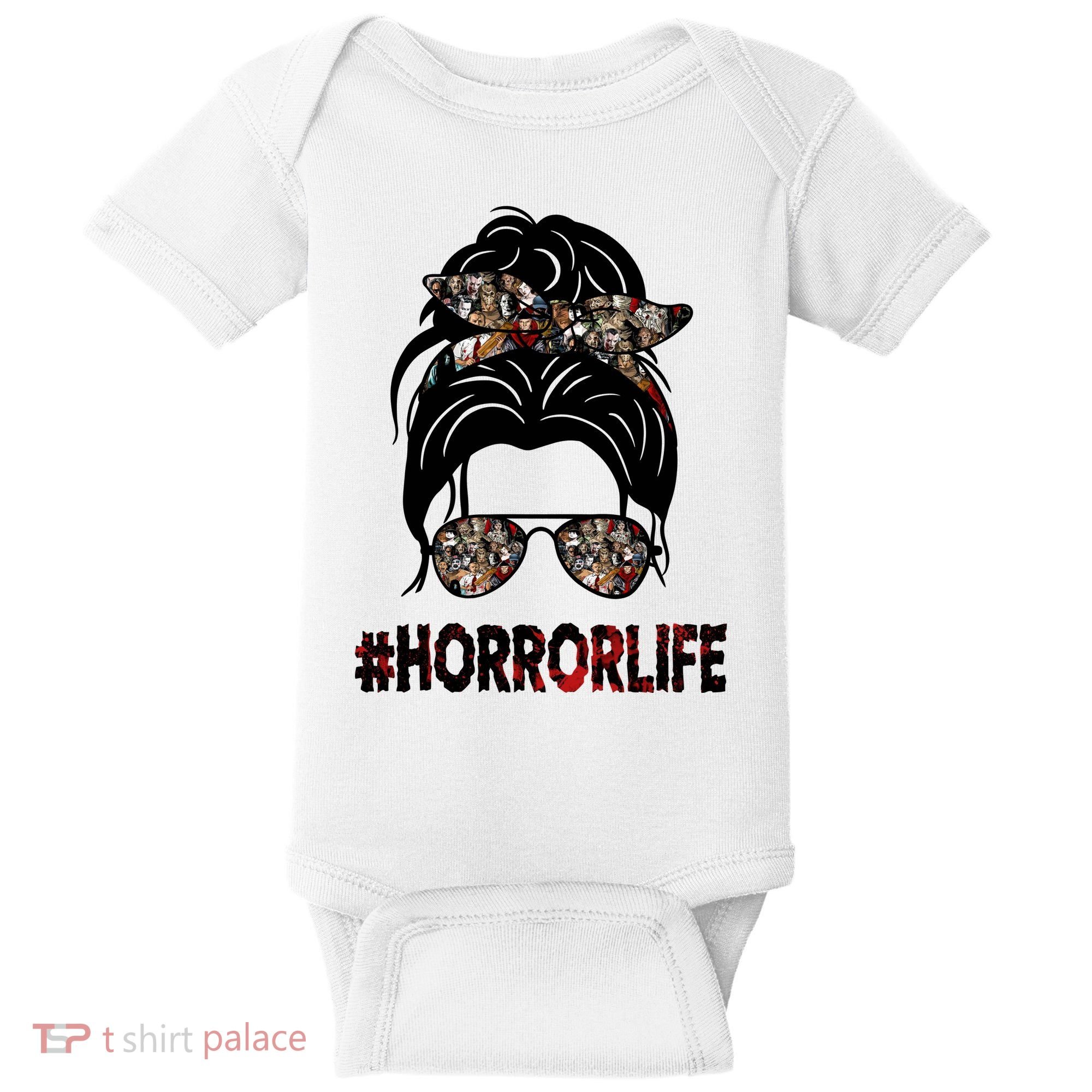 Horror Life Halloween Lover Hair Bun Baby Bodysuit