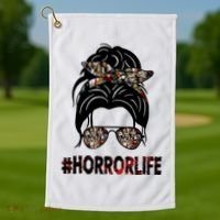 Horror Life Halloween Lover Hair Bun Golf Towel thumb 1