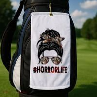 Horror Life Halloween Lover Hair Bun Golf Towel thumb 2