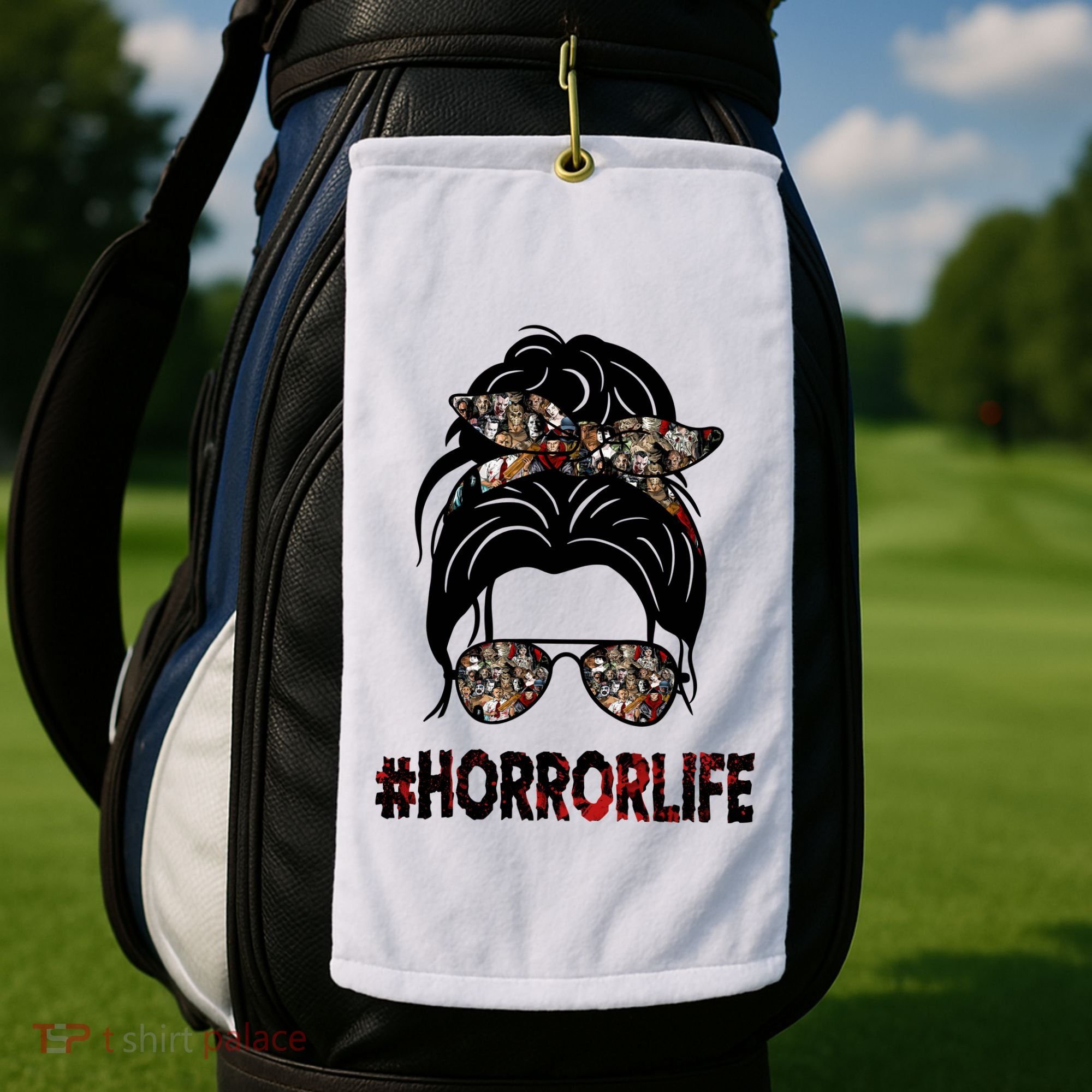 Horror Life Halloween Lover Hair Bun Golf Towel