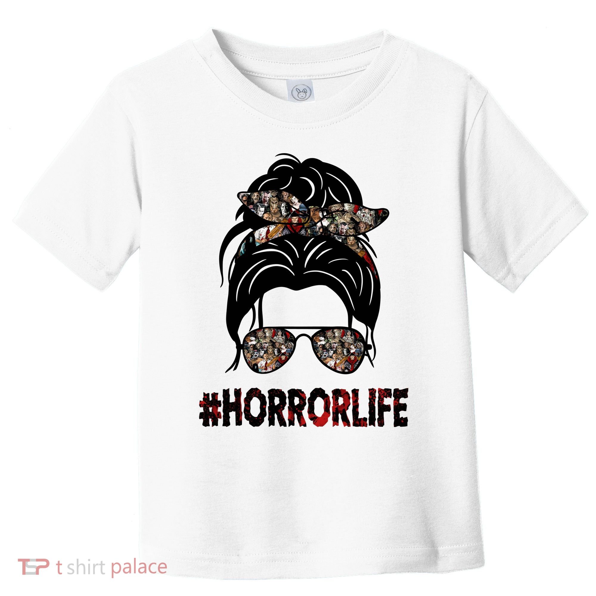Horror Life Halloween Lover Hair Bun Toddler T-Shirt