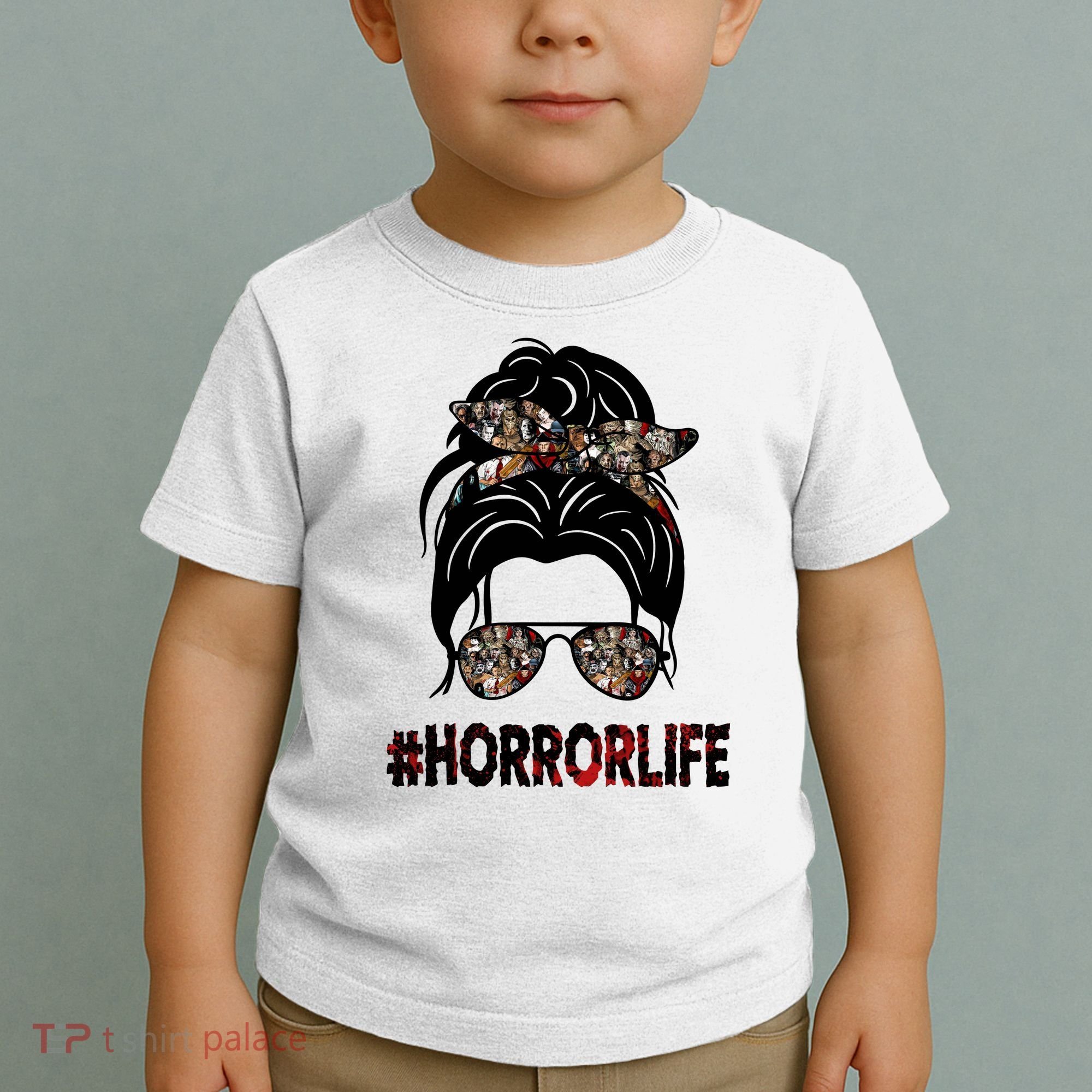 Horror Life Halloween Lover Hair Bun Toddler T-Shirt