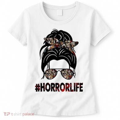 Horror Life Halloween Lover Hair Bun Women's T-Shirt