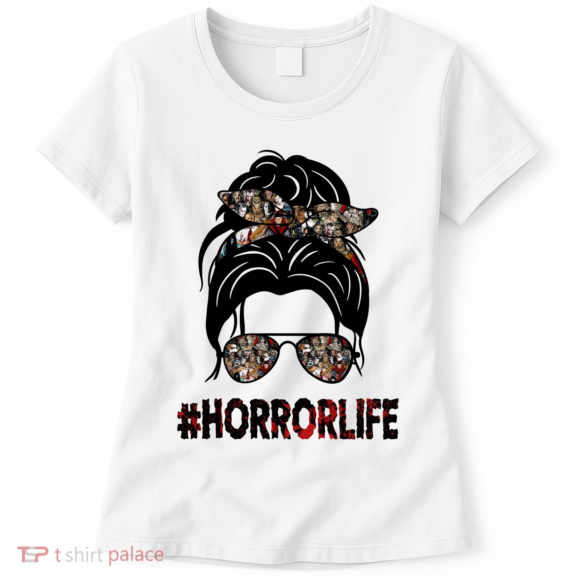 Horror Life Halloween Lover Hair Bun Women's T-Shirt