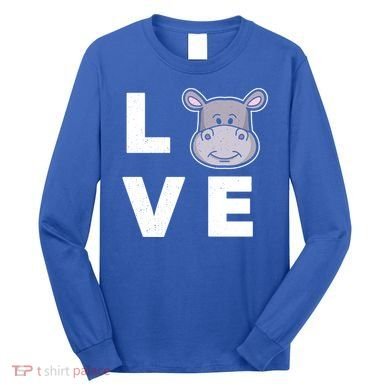 Hippo Lovers Hippopotamus Gift Funny Hippo Gift Long Sleeve Shirt