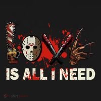 Horror Love Is All I Need Scary Movie Slasher Movie Halloween Sweatshirt thumb 3