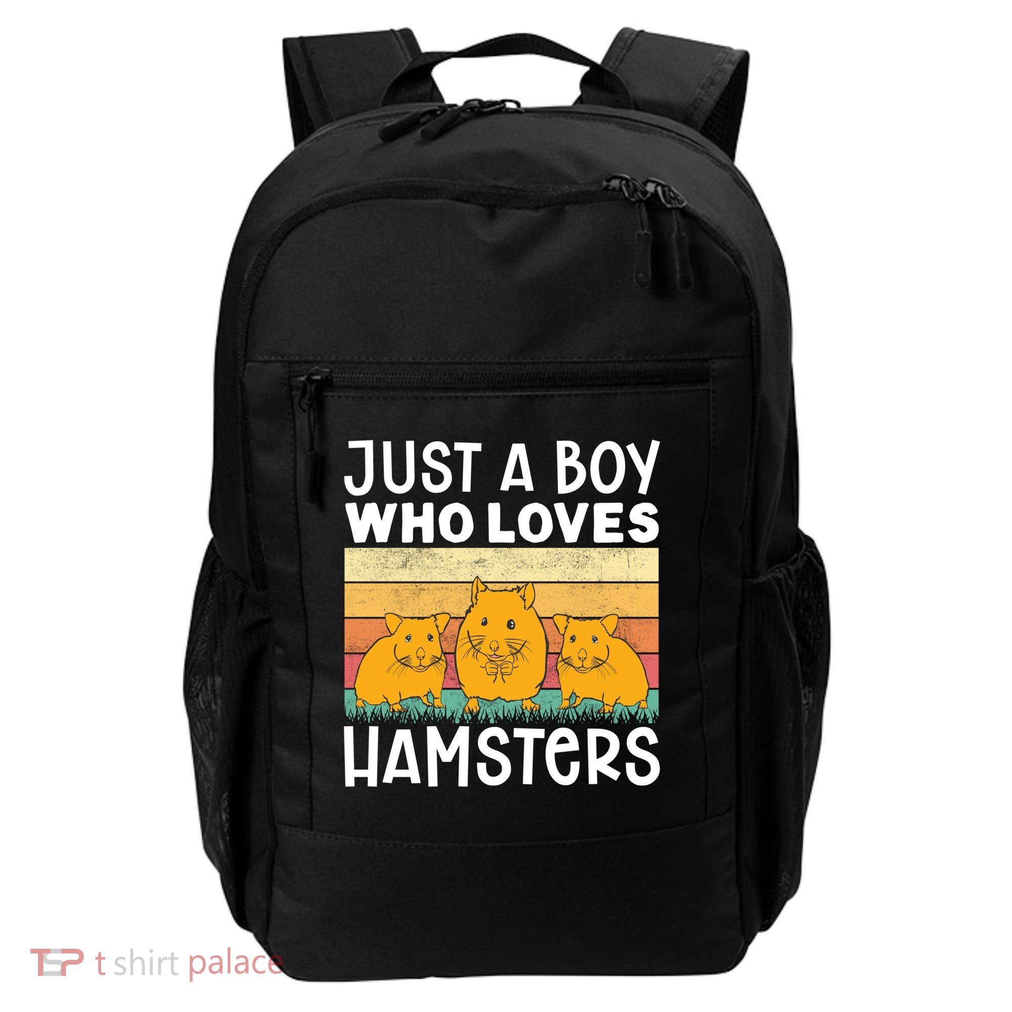 Hamster Lover Just A Boy Who Loves Hamsters Retro Hamster Gift Backpack