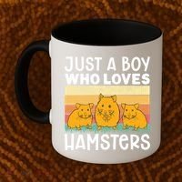 Hamster Lover Just A Boy Who Loves Hamsters Retro Hamster Gift Coffee Mug thumb 2