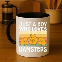 Hamster Lover Just A Boy Who Loves Hamsters Retro Hamster Gift Coffee Mug thumb 4