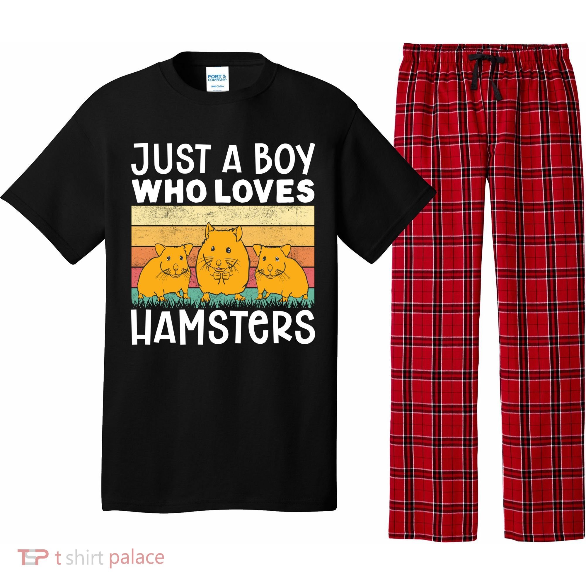 Hamster Lover Just A Boy Who Loves Hamsters Retro Hamster Gift Pajama Set