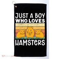 Hamster Lover Just A Boy Who Loves Hamsters Retro Hamster Gift Golf Towel thumb 0