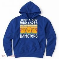 Hamster Lover Just A Boy Who Loves Hamsters Retro Hamster Gift Hoodie thumb 0