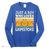 Hamster Lover Just A Boy Who Loves Hamsters Retro Hamster Gift Long Sleeve Shirt thumb 0