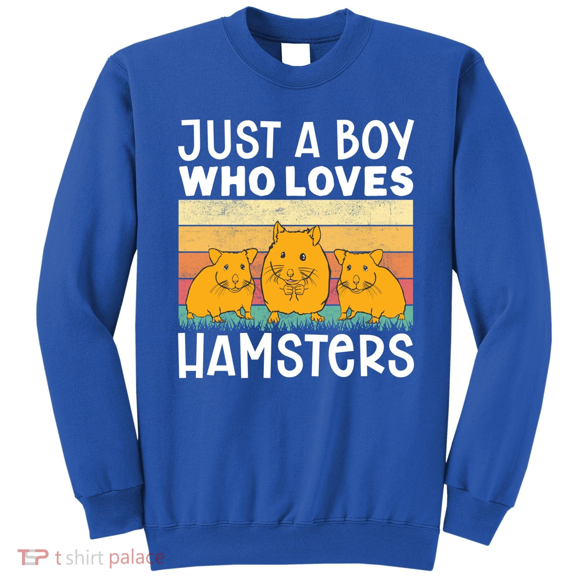 Hamster Lover Just A Boy Who Loves Hamsters Retro Hamster Gift Sweatshirt