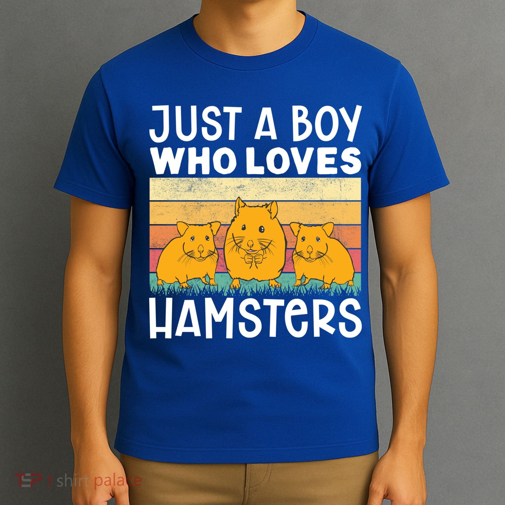 Hamster Lover Just A Boy Who Loves Hamsters Retro Hamster Gift T-Shirt