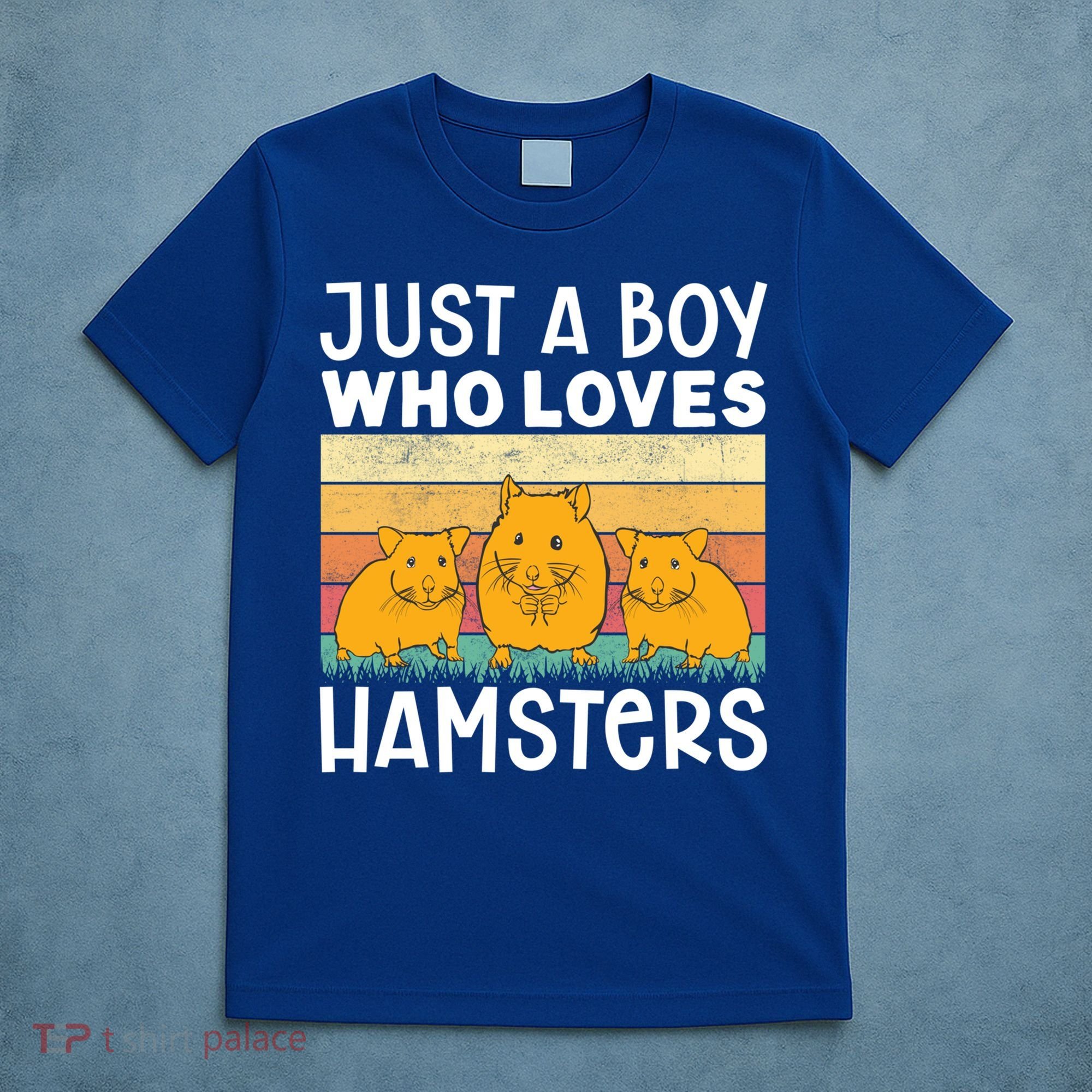 Hamster Lover Just A Boy Who Loves Hamsters Retro Hamster Gift T-Shirt