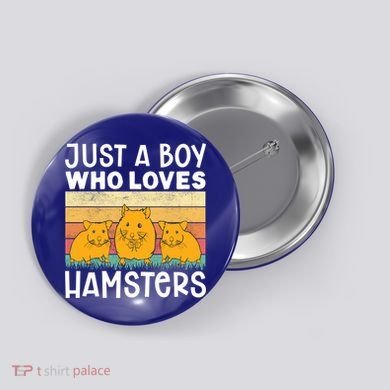 Hamster Lover Just A Boy Who Loves Hamsters Retro Hamster Gift Button
