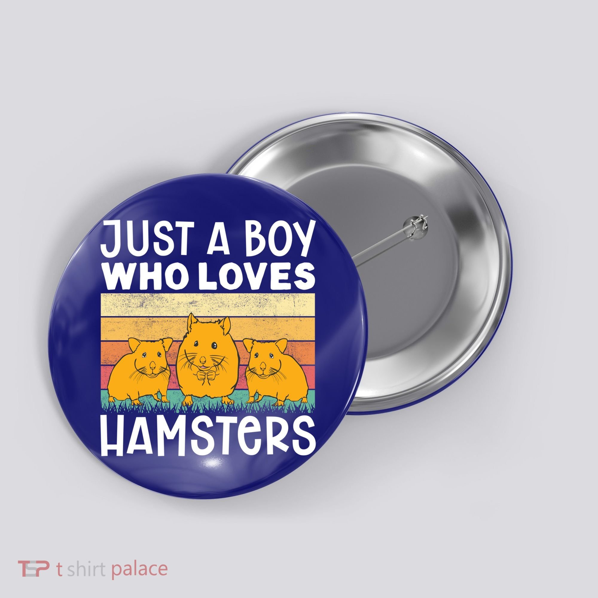 Hamster Lover Just A Boy Who Loves Hamsters Retro Hamster Gift Button