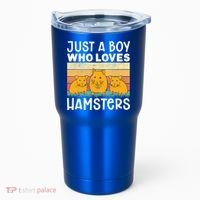 Hamster Lover Just A Boy Who Loves Hamsters Retro Hamster Gift Tumbler thumb 0