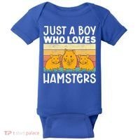 Hamster Lover Just A Boy Who Loves Hamsters Retro Hamster Gift Baby Bodysuit thumb 0