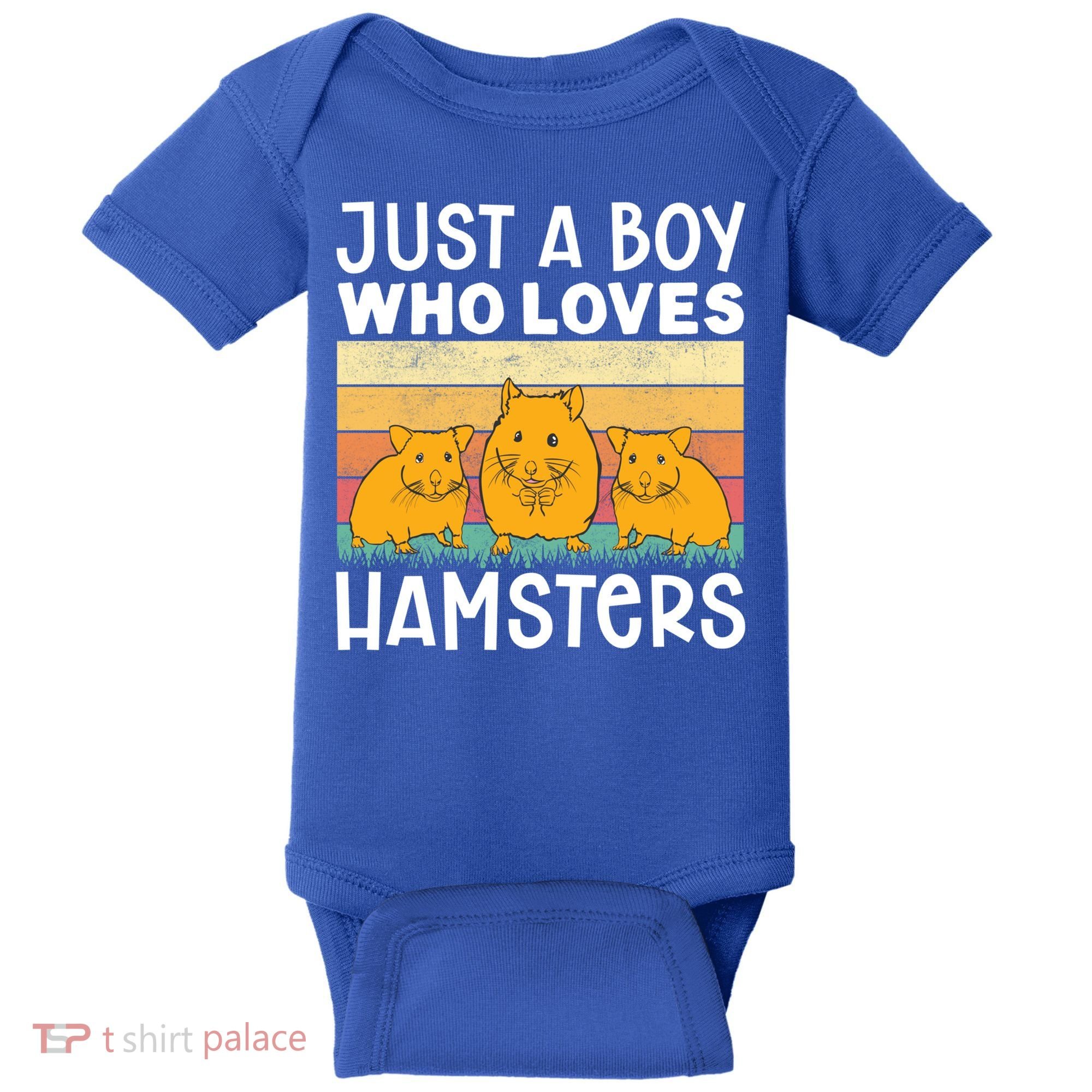 Hamster Lover Just A Boy Who Loves Hamsters Retro Hamster Gift Baby Bodysuit