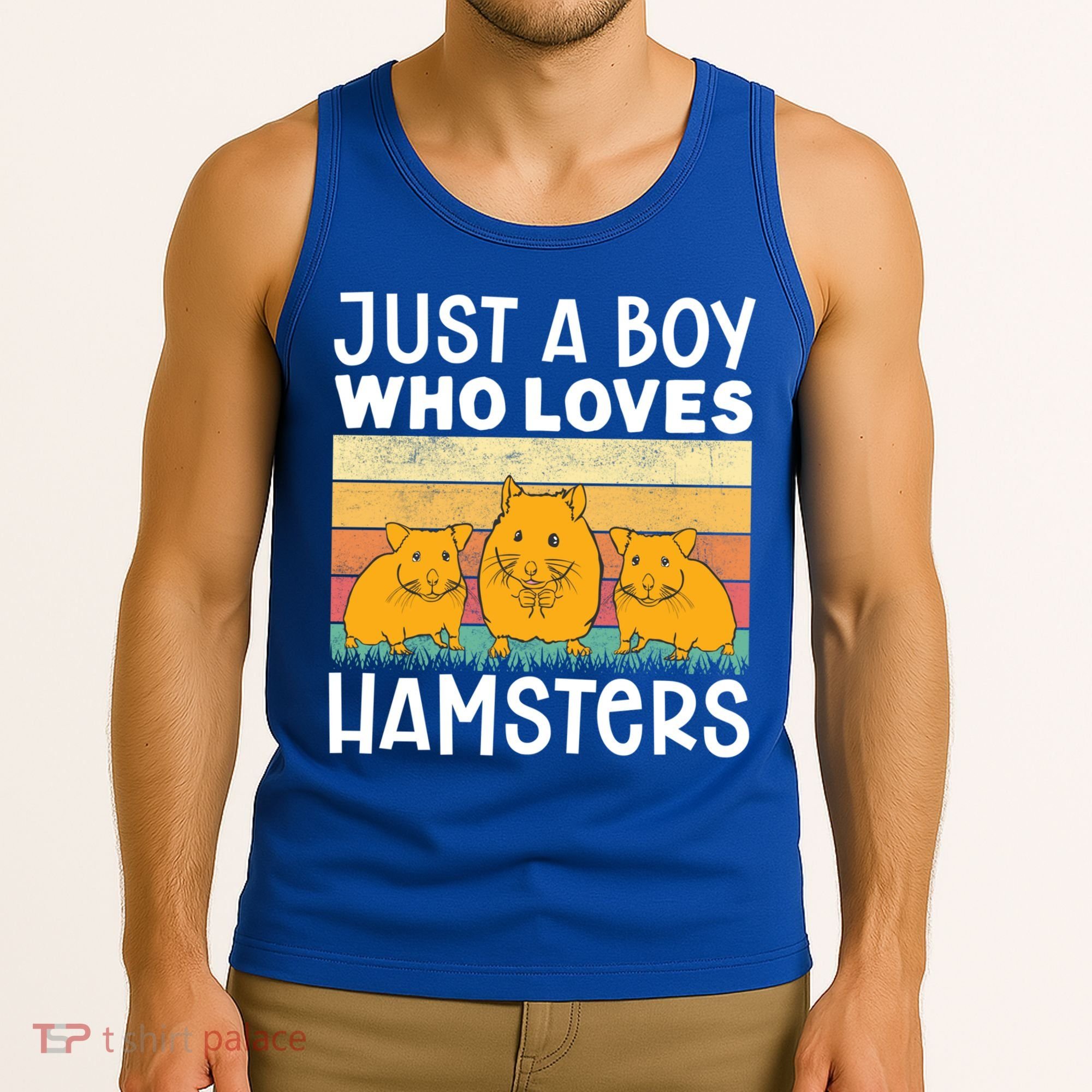 Hamster Lover Just A Boy Who Loves Hamsters Retro Hamster Gift Tank Top