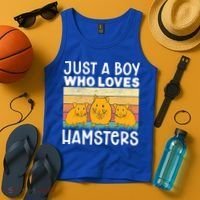 Hamster Lover Just A Boy Who Loves Hamsters Retro Hamster Gift Tank Top thumb 4