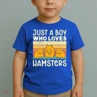 Hamster Lover Just A Boy Who Loves Hamsters Retro Hamster Gift Toddler T-Shirt thumb 2
